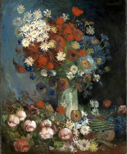 Still life with meadow flowers and roses Van Gogh 1886 - Kröller-Müller Museum, Oslo, Wikimedia Commons. 