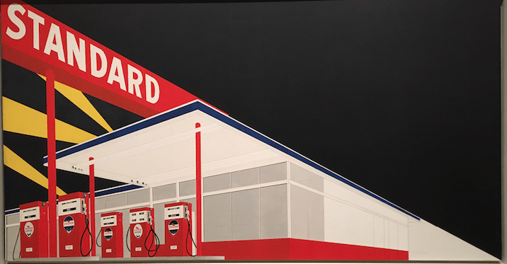 Ed Ruscha, Standard Station, Amarillo, Texas, 1963, olie på lærred