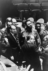 Fidel Castro som næsten ny leder af Cuba i FN-forsamlingen i 1960. Foto: By Warren K. Leffler - The Library of Congress 