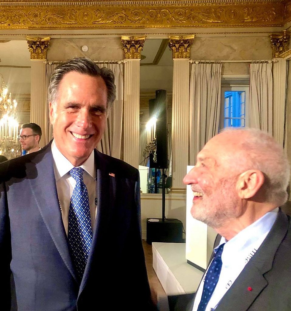 Mitt Romney med Joseph Stiglitz