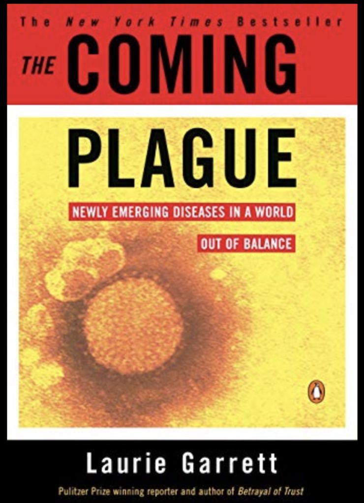 Forside: I "The Coming Plague" sammenlignede Laurie Garrett AIDs-krisen i 1980'erne med Den Sorte Død, pesten og forudså mere af samme skuffe. Bogen vakte vild opsigt i 1995, da den udkom.