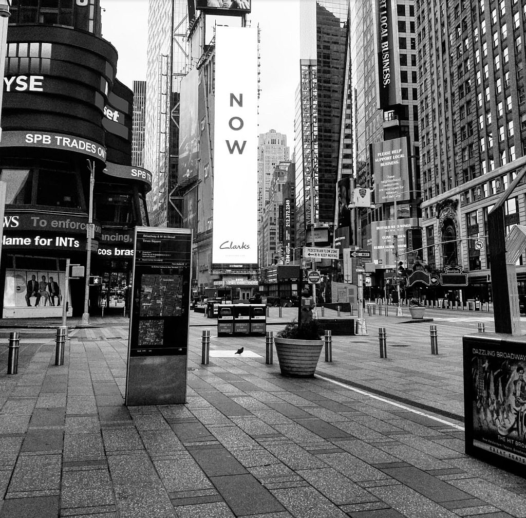 Madison Square i New York ligger øde hen.