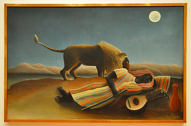 Den sovende sigøjner. Malet af Henri Rousseau