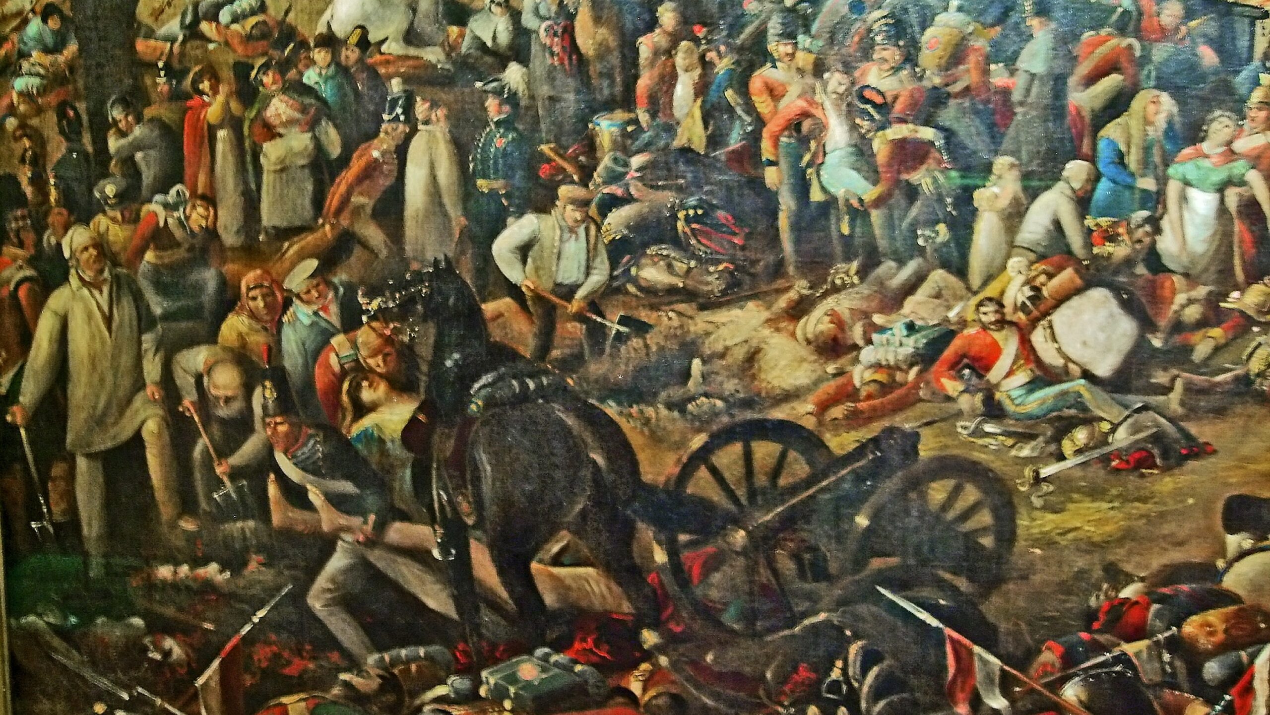 Krig - maleriet morgenen efter slaget ved Waterloo.