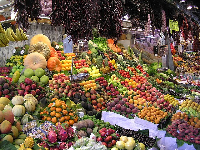 Frugt på marked i Barcelona