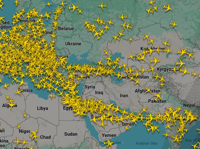 Luftrummet over Mellemøsten er lukket efter weekenden angreb. Iran-Israel