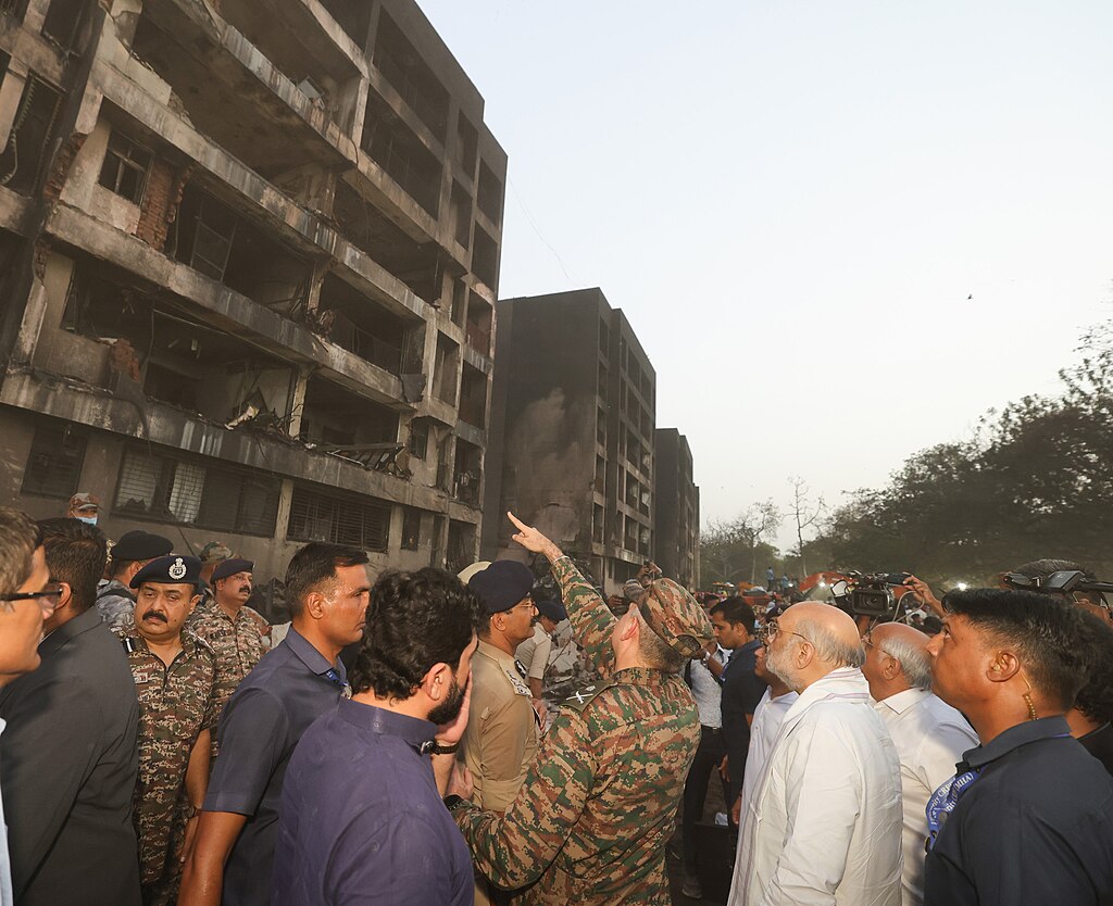 The Union Minister of Home Affairs and Cooperation, Shri Amit Shah visits the crash site of Air India Flight 