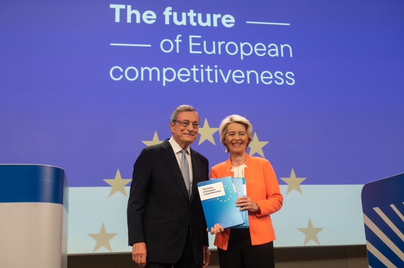 Mario Draghi og Ursula von der Leyen, EU-kommissionens formand.