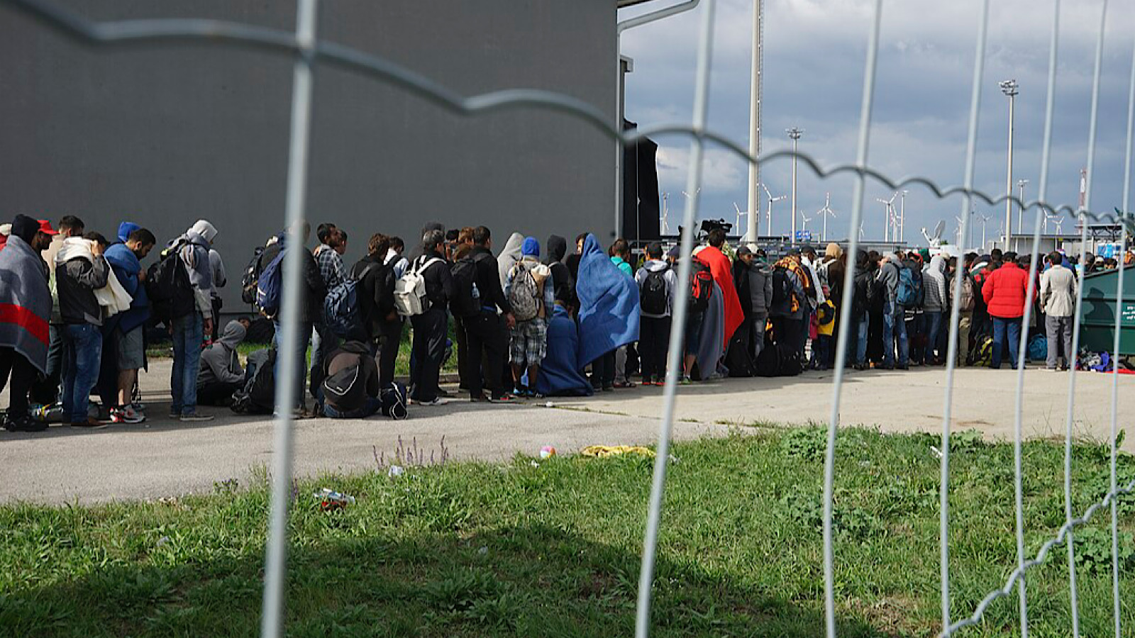 Syriske flygtninge i kø