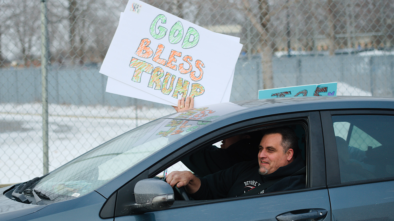 Trump-støtte i bil i USA