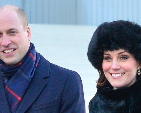 Prince William, Duke of Cambridge and Catherine, Duchess of Cambridge on official visit to Stockholm in Sweden in January 2018. On a walk in the Old Town of Stockholm together with Crown Princess Victoria and Prince Daniel, they meet Swedes and tourists.