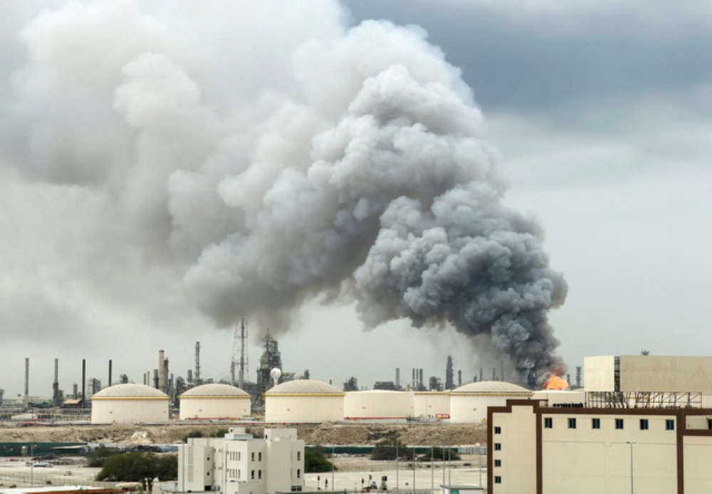 Krigen har bredt sig, her Irans angreb i Bahrain
