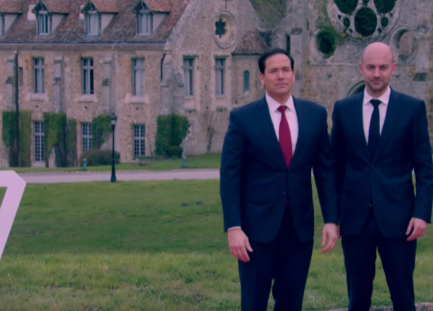 USAs udenrigsminister Marco Rubio er i dag ankommet til topmødet i G7, som startede i går. Han bliver modtaget af den franske udenrigsminister, Jean-Noël Barrot. Frankrig er formand for G7-samarbejdet i 2026. Foto: Det franske udenrigsministerium.