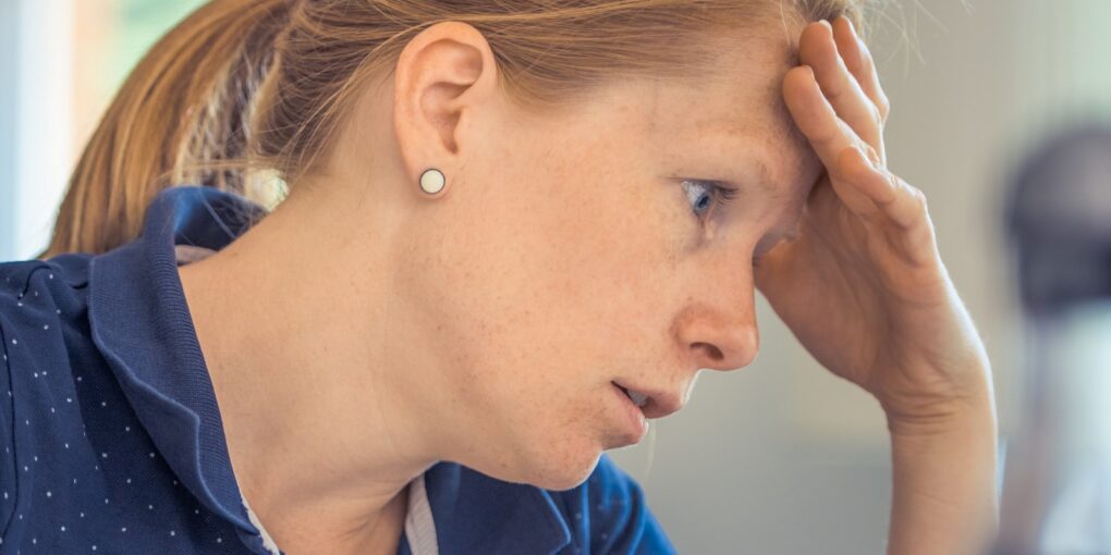 En stressramt person.