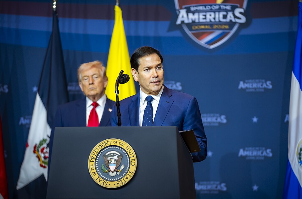 Trump og Rubio, der ikke længere forsvarer Ukraines ret til frihed og demokrati.