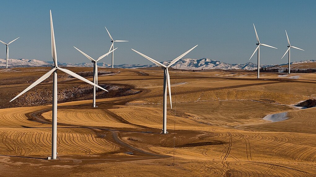 An aerial view of of the Power County wind farm - Power County, Idaho with Nordex N100/2500 turbines. Date 7 March 2012, 16:16 Source Flickr Author ENERGY.GOV