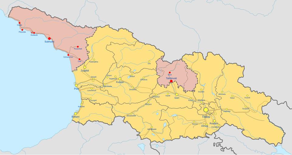 Landkort over Georgien
