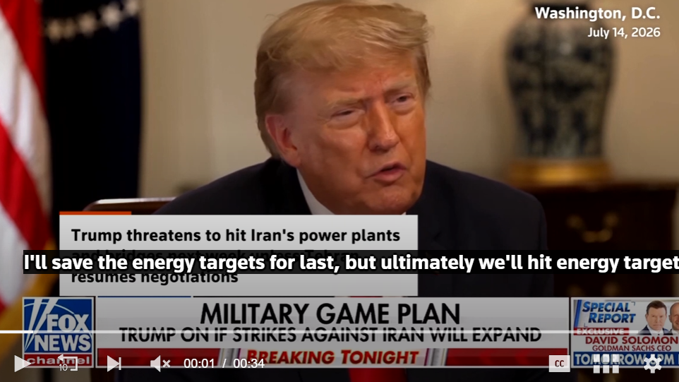 Skærmbillede fra Fox News, 15. juli 2026