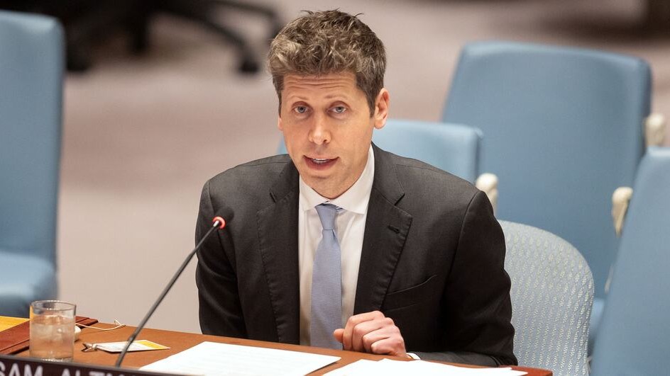 UN Photo/Ariana Lindquist Sam Altman, Chief Executive Officer of OpenAI, briefs the UN Security Council meeting on Artificial Intelligence and International Security.